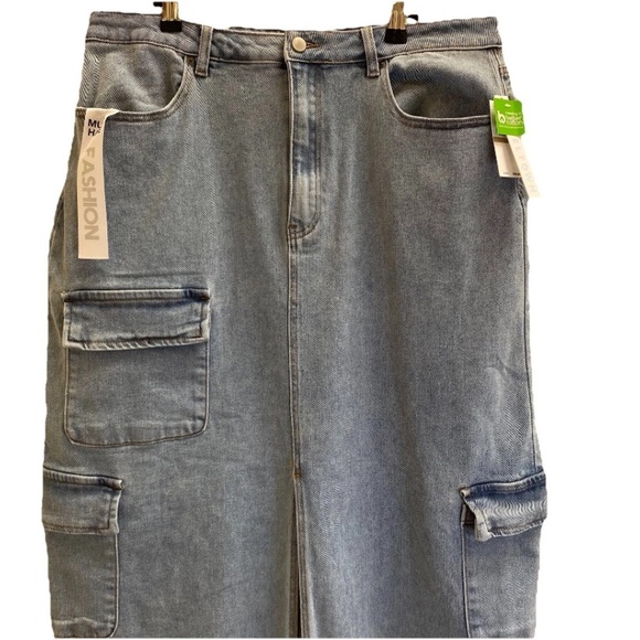 Tinseltown Juniors Maxi Cargo High Rise Denim Skirt Size 15 Grunge 90’s Vibe NWT - Picture 3 of 9